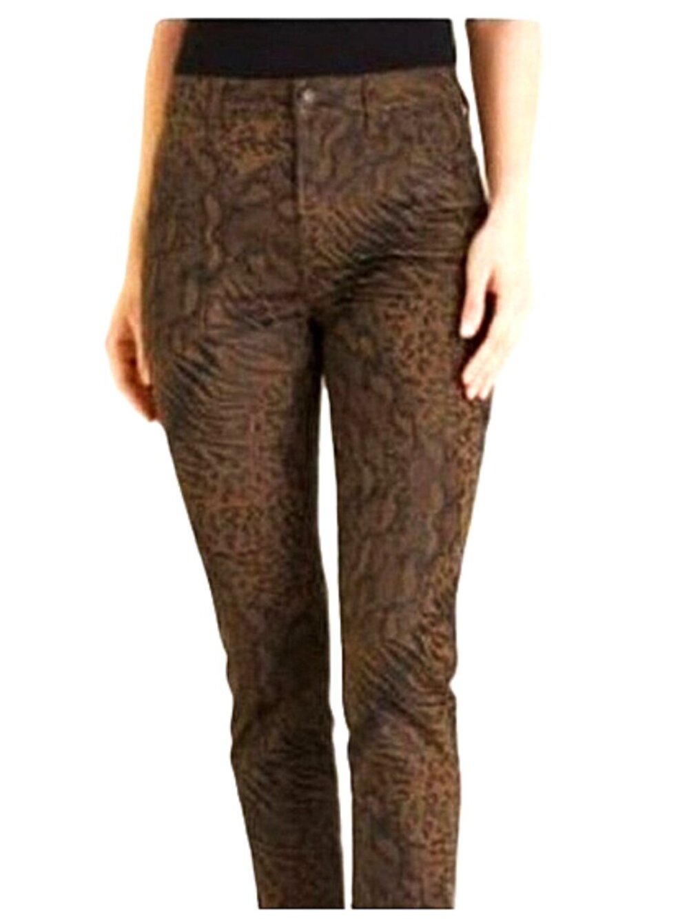 Chico's Coated Animal-Print Jeggings Pants size 2 NWOT